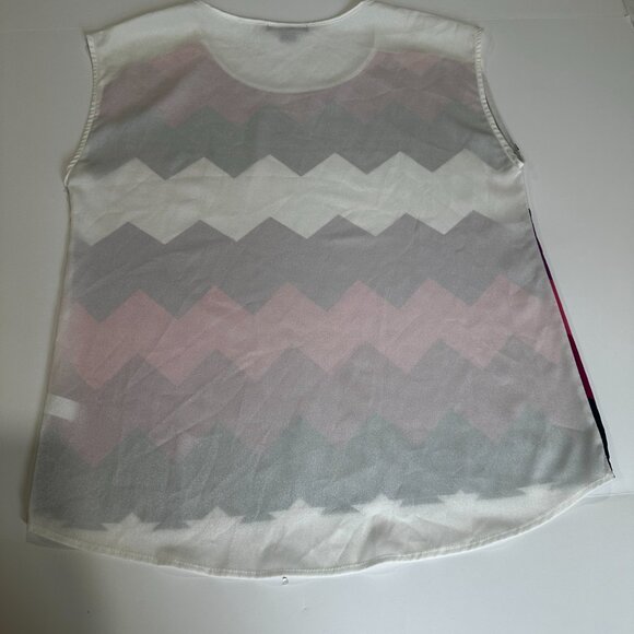 JW Style Colorful Colorblock Women's Short Sleeve Shirt Size M - Picture 3 of 4